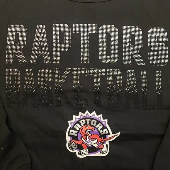 NBA Toronto Raptors Showtime Pull Over Sweater Womens Size XL GIII 4 Her Black - Picture 3 of 6